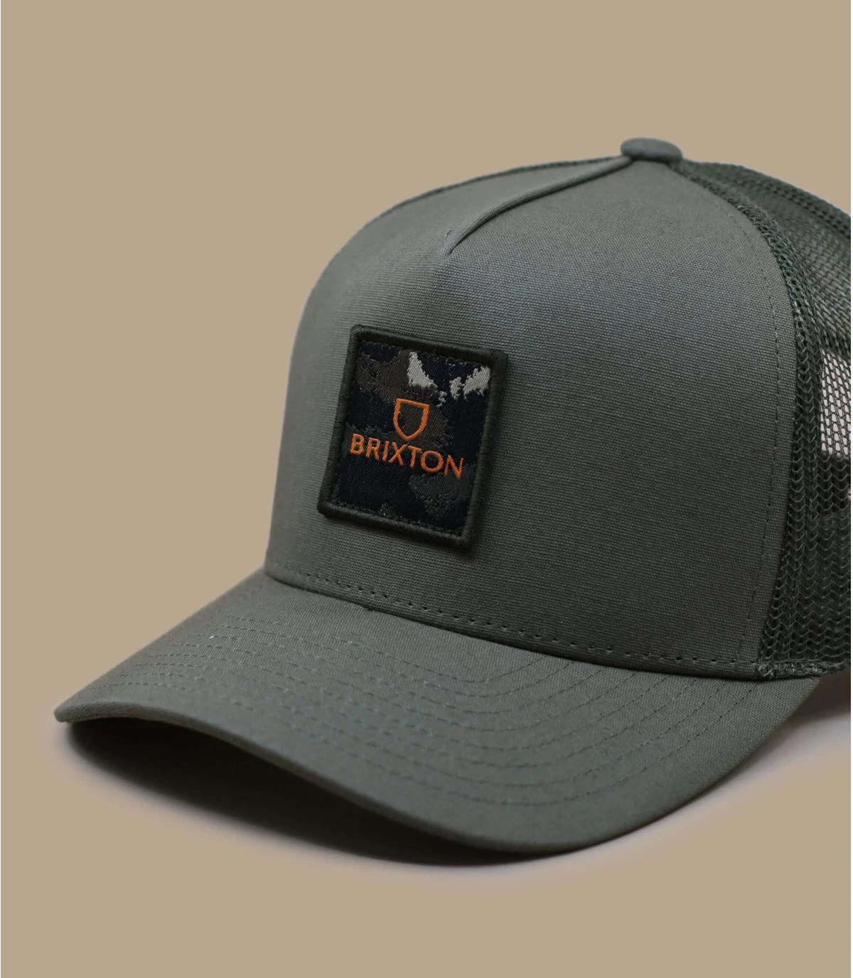 Brixton Alpha Block Trucker Military Olive 5 Brixton Alpha Block Trucker Military Olive – Image 3