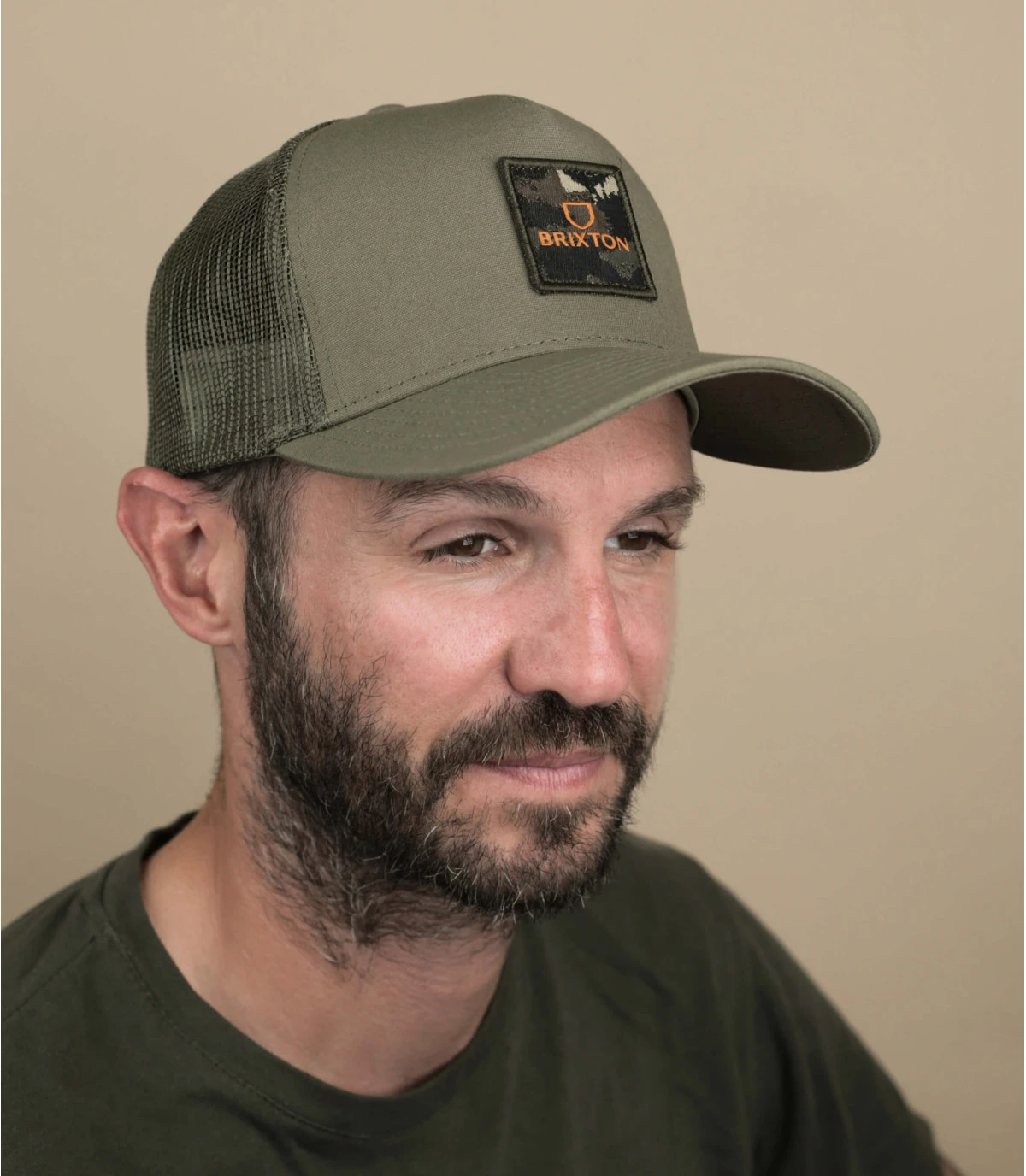 Brixton Alpha Block Trucker Military Olive 3 Brixton Alpha Block Trucker Military Olive