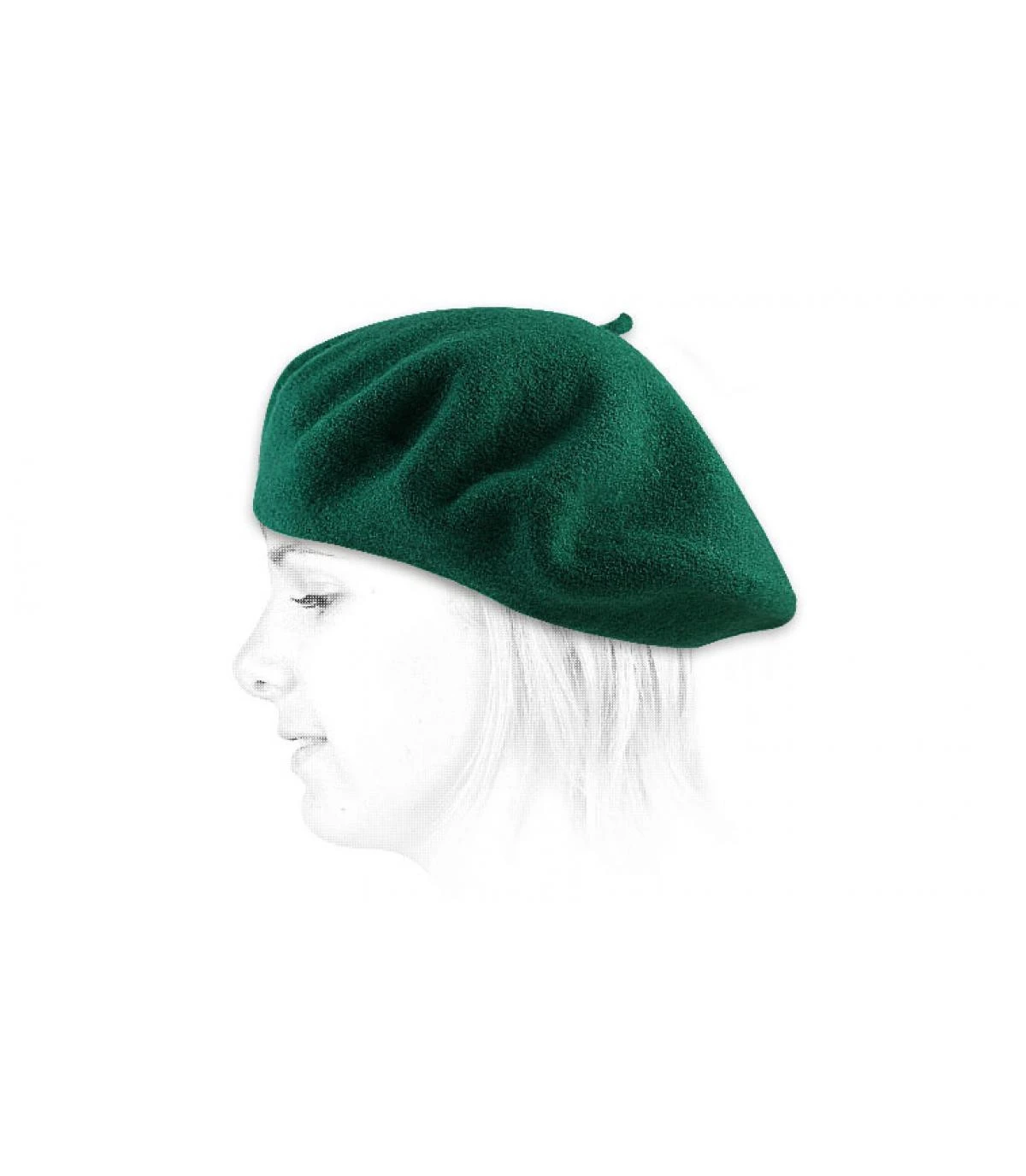 Beret Classique Vert Emeraude Wm 4 Beret Classique Vert Emeraude Wm – Image 2