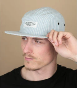 Casquette Stripe 5 Panel Blue