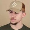 Casquette Trucker HFT Fine Herringbone Camel 1 Casquette Trucker HFT Fine Herringbone Camel -Headict casquette trucker hft fine herringbone camel