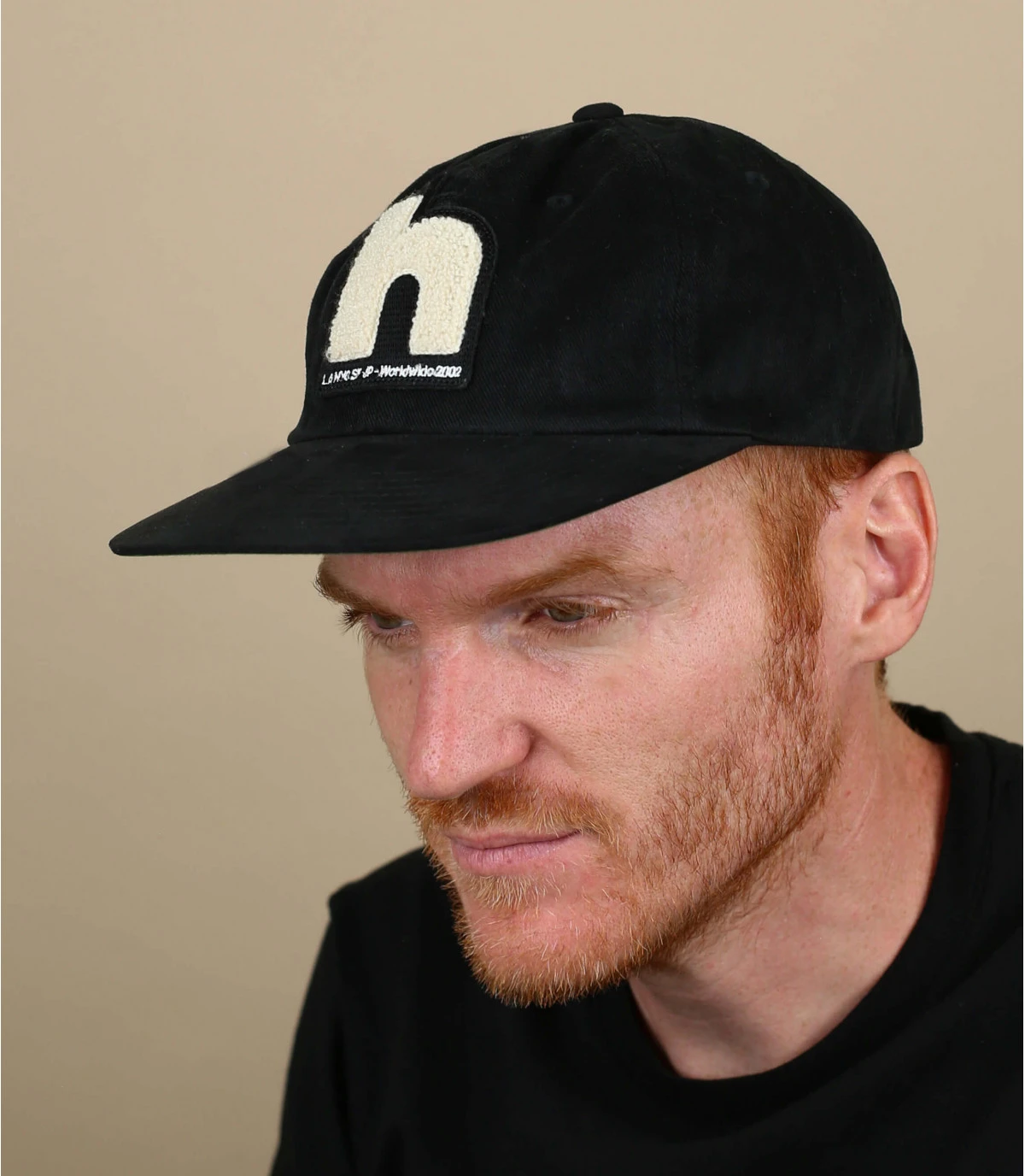 HUF Chenille Patch 6 Panel Black 3 HUF Chenille Patch 6 Panel Black