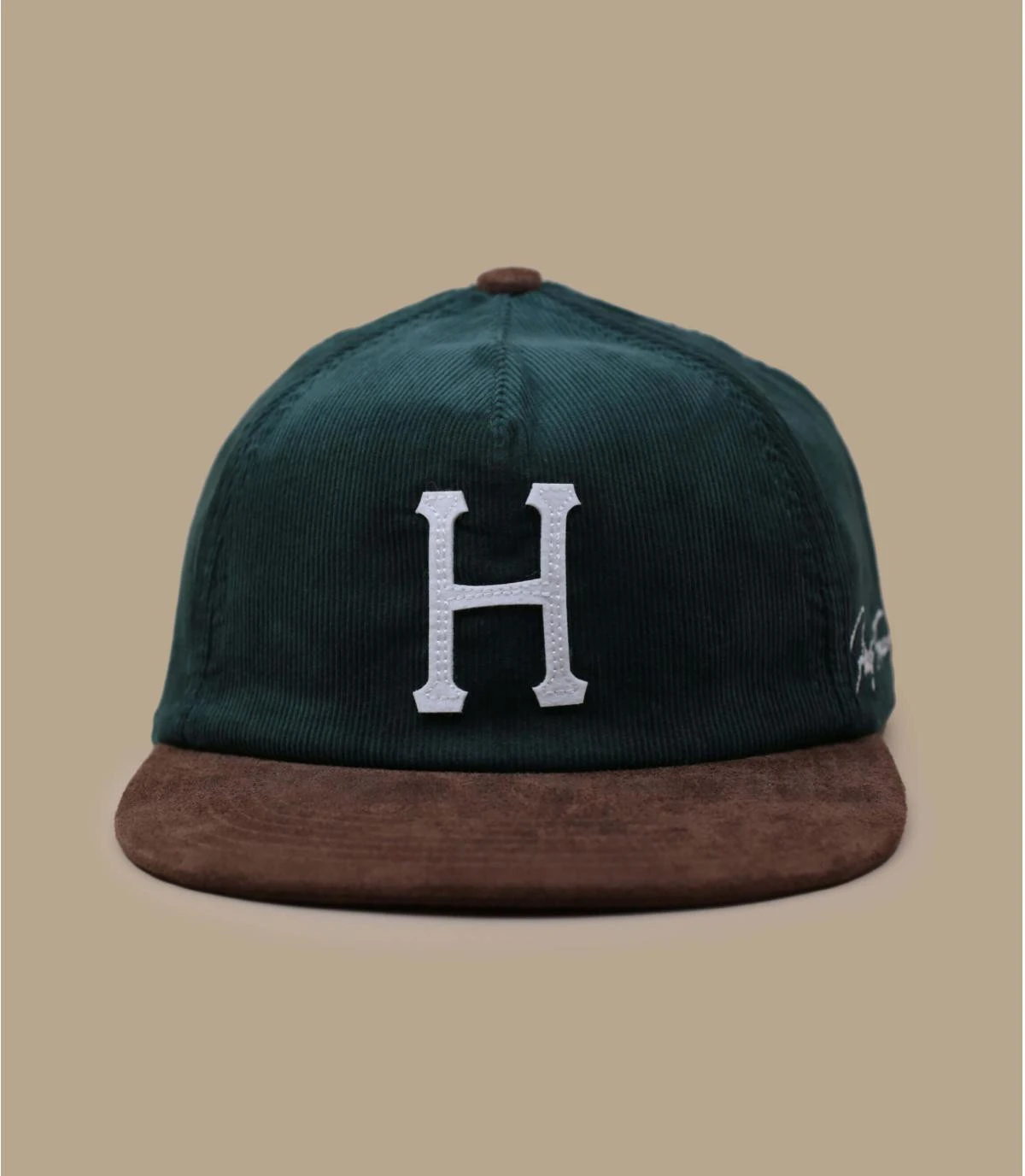 HUF Corduroy Classic H Strapback Forest Green 4 HUF Corduroy Classic H Strapback Forest Green – Image 2