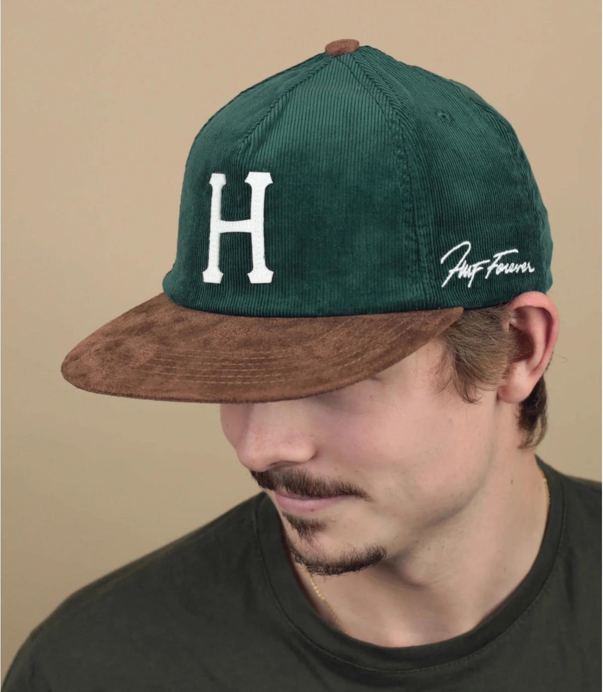 HUF Corduroy Classic H Strapback Forest Green 3 HUF Corduroy Classic H Strapback Forest Green