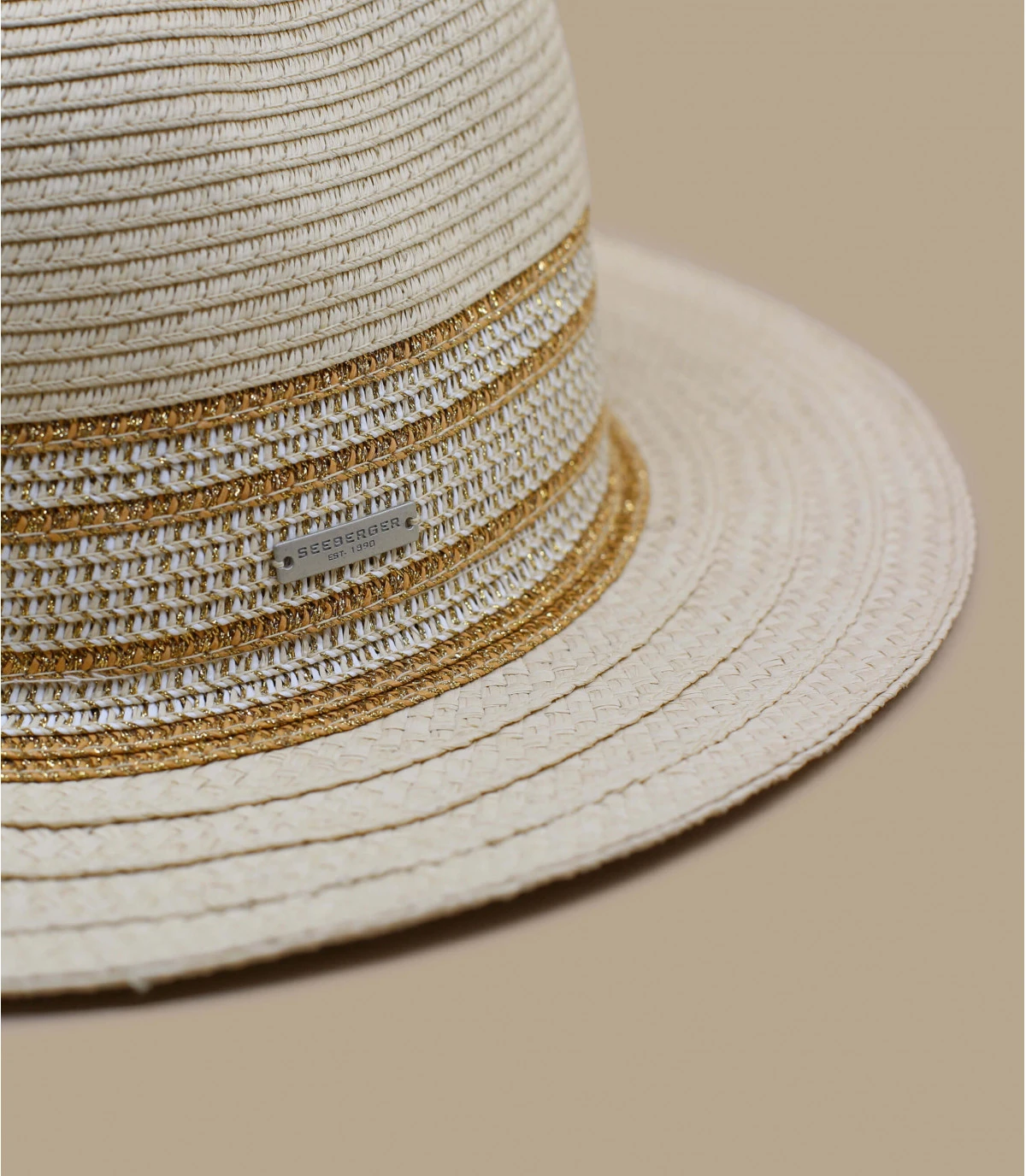 Seeberger Fedora Shiny Insert Linen Gold 5 Seeberger Fedora Shiny Insert Linen Gold – Image 3