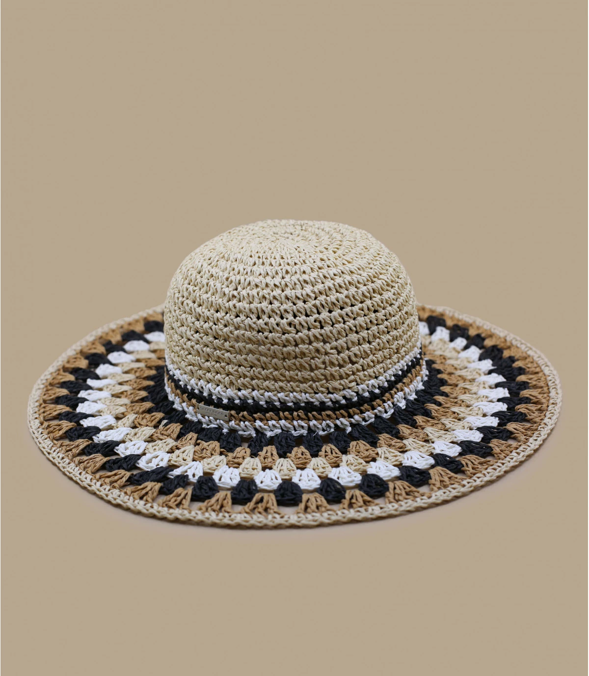 Seeberger Floppy Multicolor Linen White Black 4 Seeberger Floppy Multicolor Linen White Black – Image 2