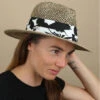 Seeberger Seagrass Fedora Summer Print Black -Headict seagrass fedora summer print black