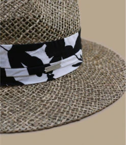 Seeberger Seagrass Fedora Summer Print Black 9 Seeberger Seagrass Fedora Summer Print Black -Headict seagrass fedora summer print black 2
