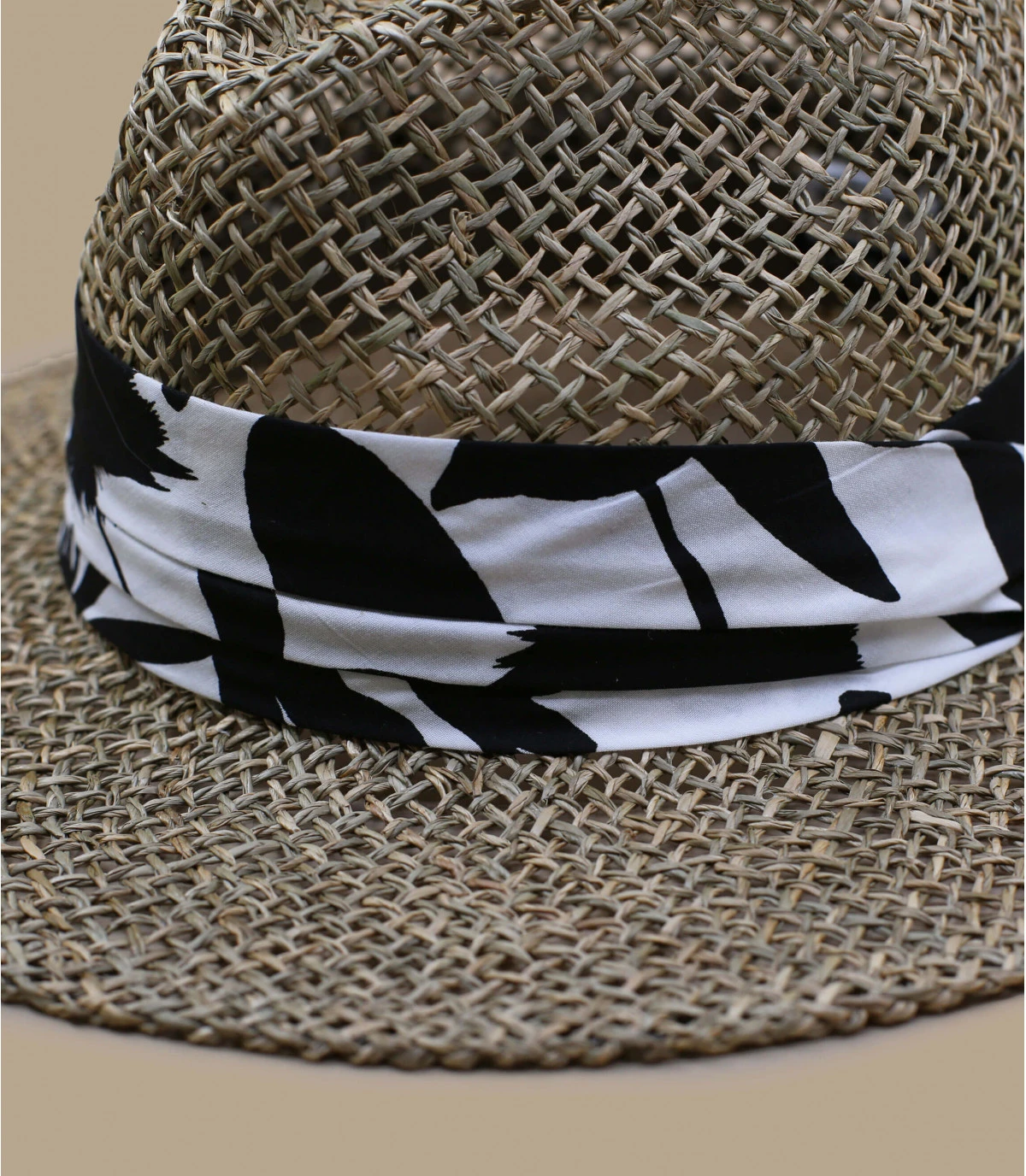 Seeberger Seagrass Fedora Summer Print Black 6 Seeberger Seagrass Fedora Summer Print Black – Image 4
